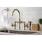 Kingston Brass KS2333NX Industrial Style Bridge Kitchen Faucet with Brass Sprayer, Antique Brass KS2333NX - alternate 6